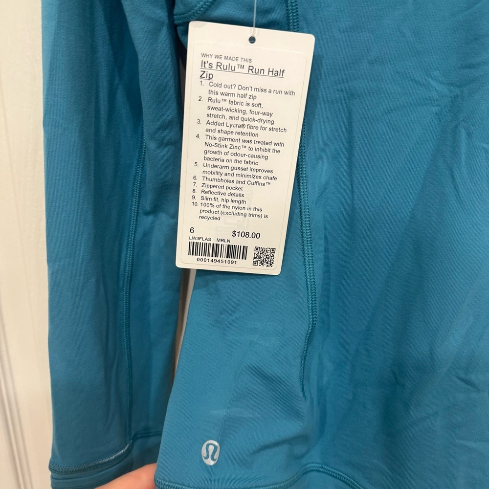 NWT Lululemon Its Rulu Run Half Zip Marlin - Picture 9 of 10